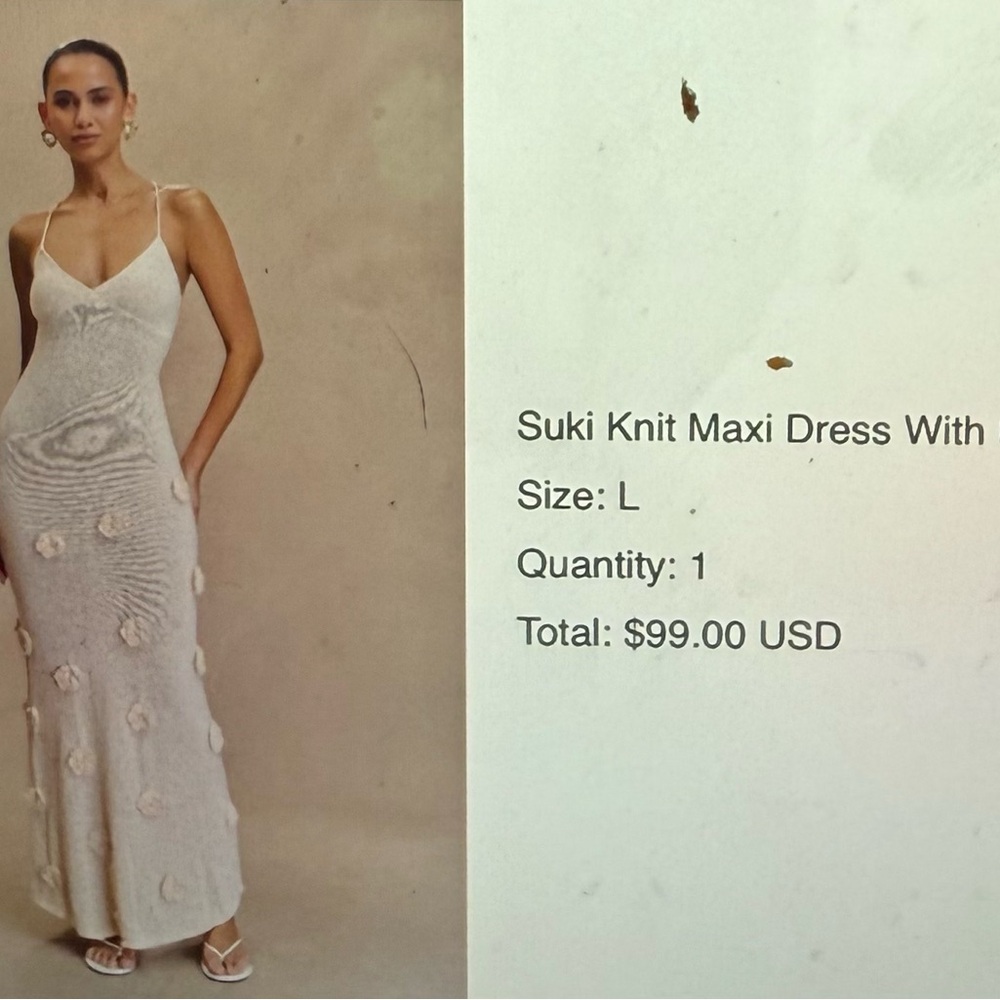 Elegant Cream Knit Maxi Dress